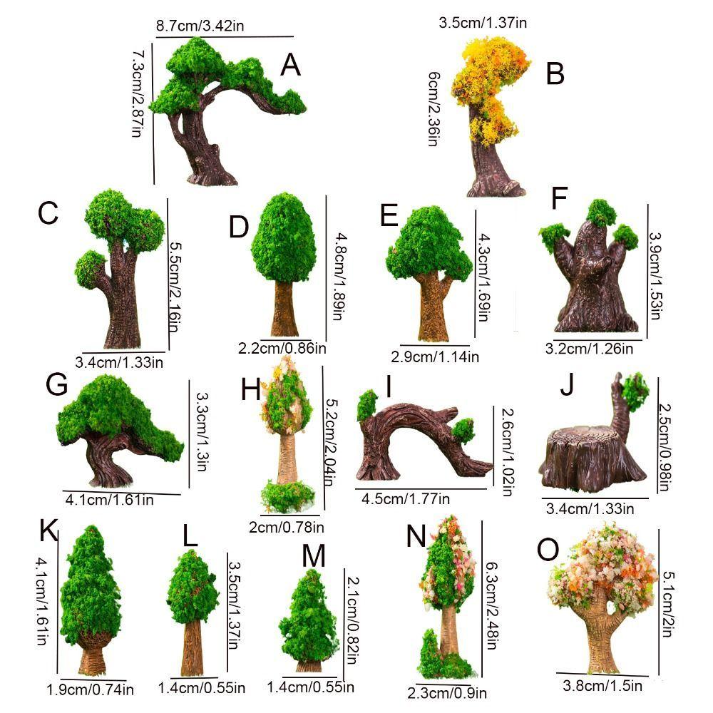 15 Styles Simulation Mini Flower Tree Miniature Figurine Fairy Garden Moss Micro Landscape Decoration Ornament Resin Crafts