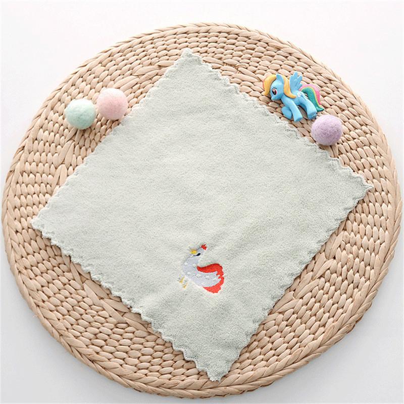 1Pc 25x25cm Small Square Cartoon Animal Hand Towel Wall Hanging Super Absorbent Kitchen Coral Fleece Dishcloth