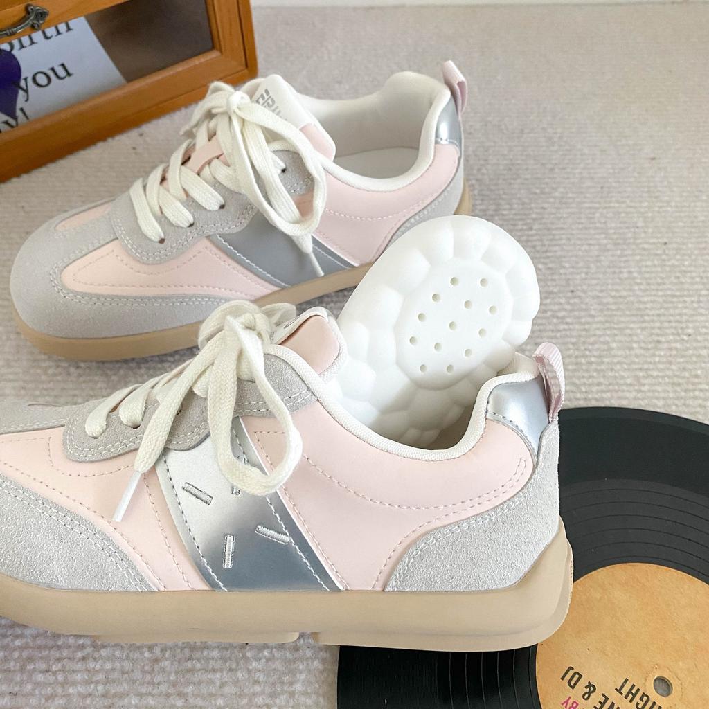 LZ6022 latex insole/cold dipping process thick-soled German training shoes women's board shoes casual women's shoes white shoes bread shoes