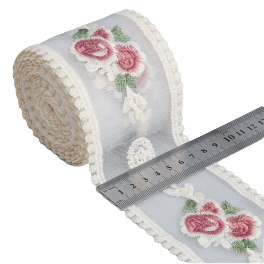 3.5IN X 5 Yards Lace Trim Ribbons Craft Sewing DIY Handicrafts Sewing Lace Ribbons Bridal Bouquets Gift Wrapping