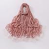 Eyelash Lace Chiffon Scarf With Beads For African Women