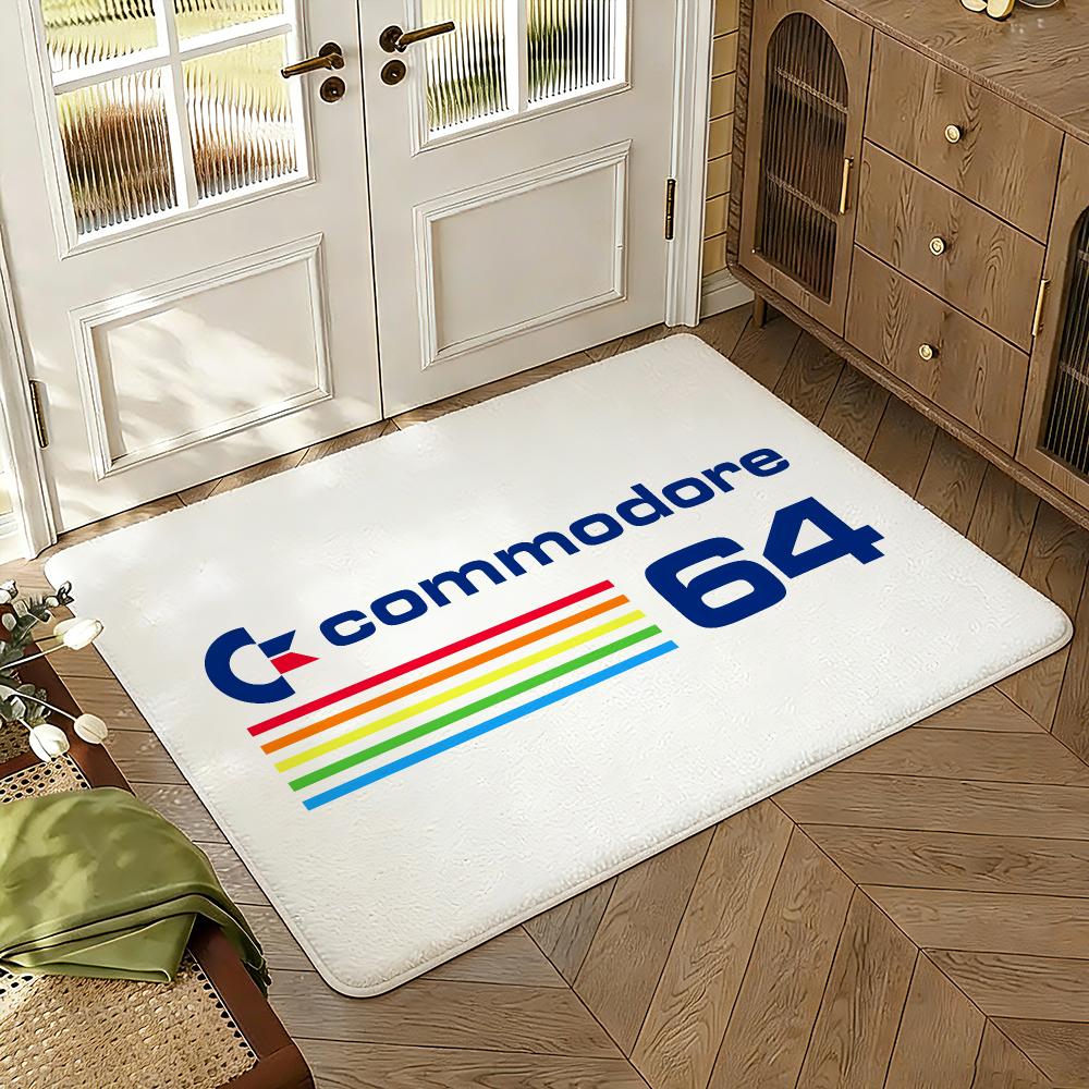 Fashion C-Commodore 64 Floor Mat Soft Thickened Absorbent Non-Slip Bedroom Living Room Door Mat Home Decor Flannel Rugs