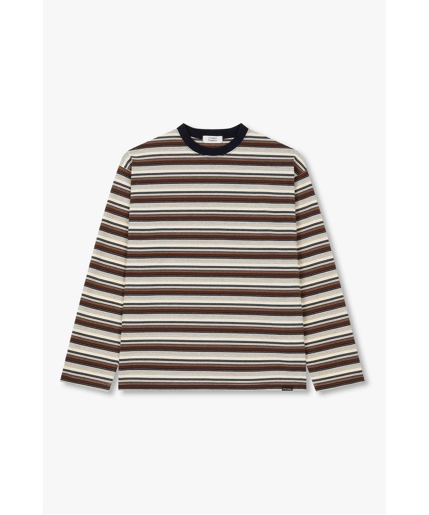 STUDIO TOMBOY [Men] Striped Long Sleeve T-Shirt _Brown_91M6322811