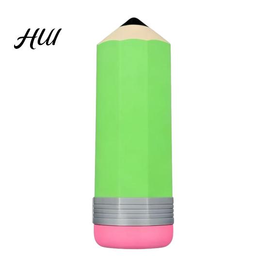 Pen And Marker Holder 3D Printed Pencil Shape Case, Large Capacity Eraser Sharpener Case for Students, Novelty Stationery Organizer Desk Travel School