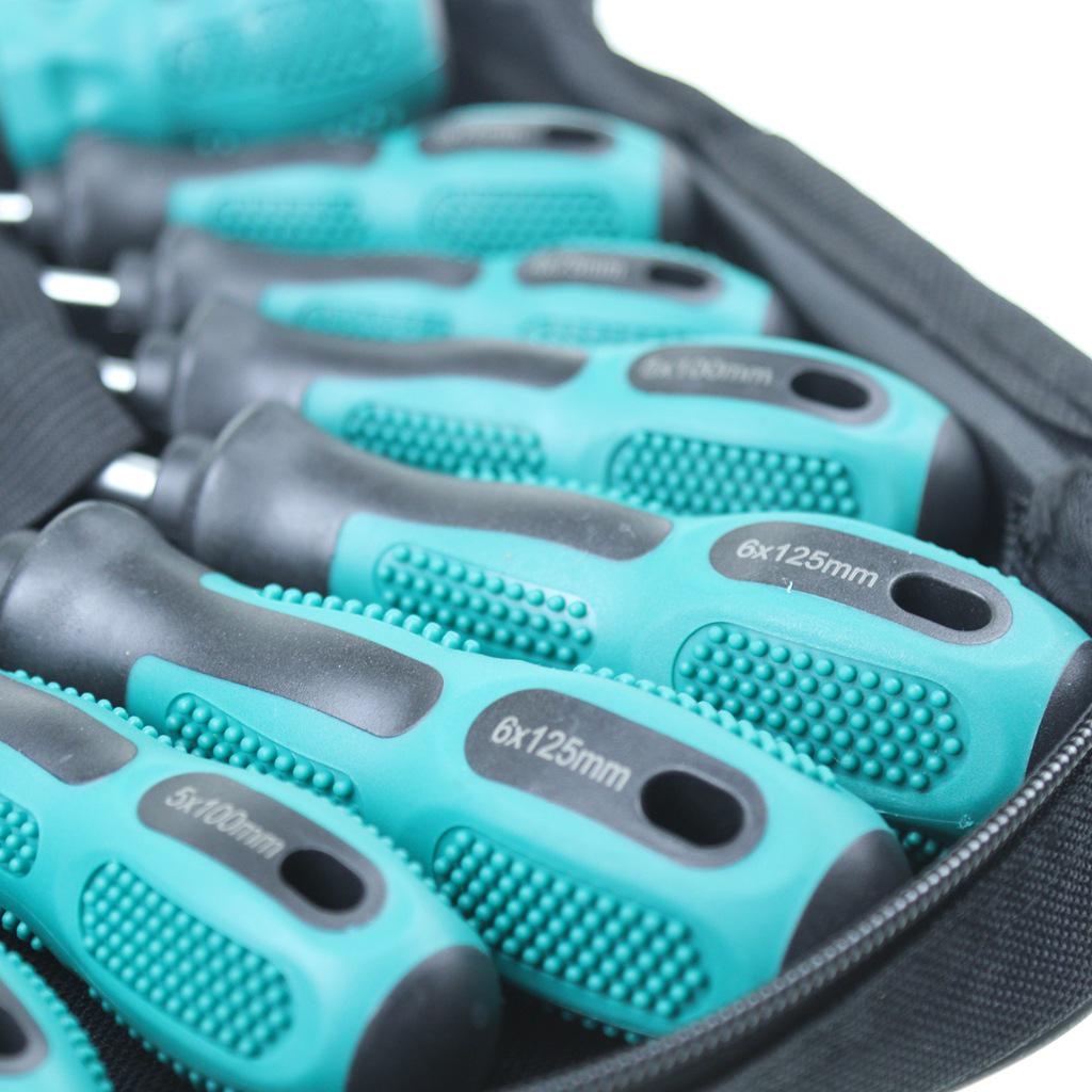 9-Piece Magnetic Crosshead & Slotted Screwdriver Set with Tool Bag