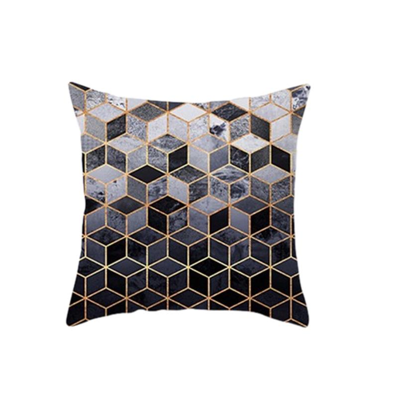 Geometric Pattern Simple Pillow Case Abstract Art Home Decoration Plush Fabric