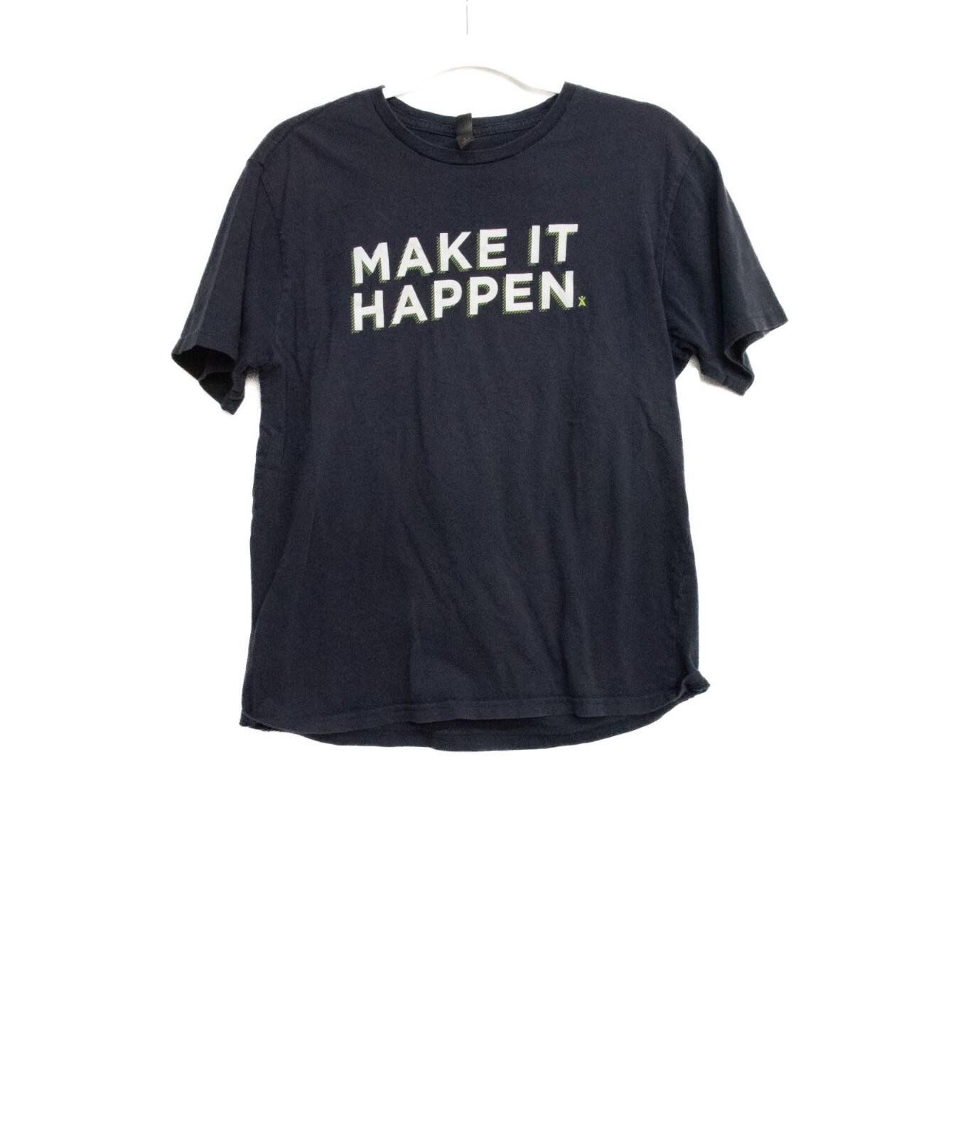Make It Happen Navy T-Shirt Short Sleeve Casual Wear Size S S