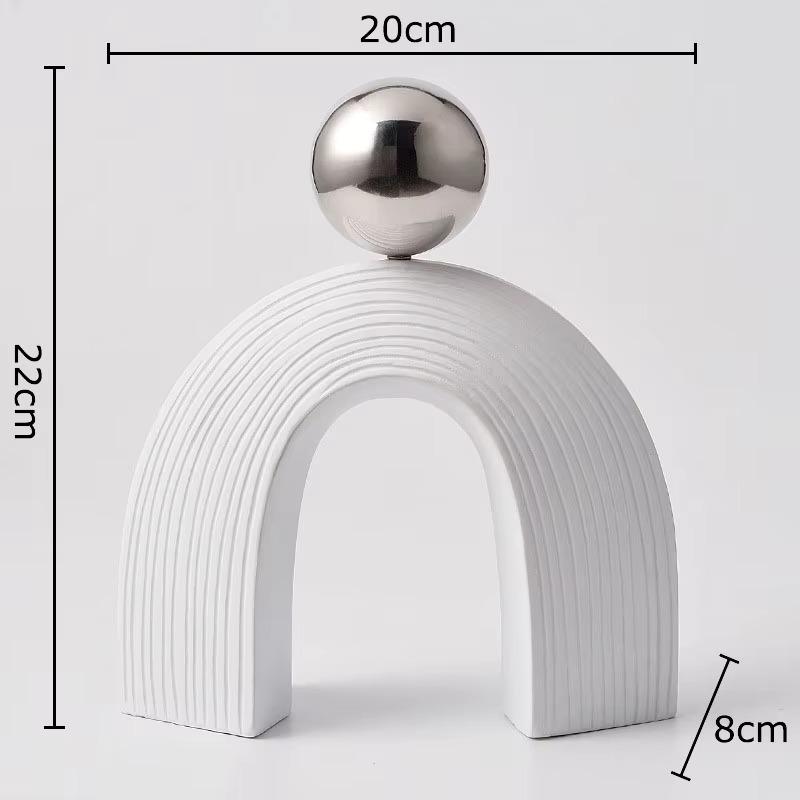 Modern Arch Sculpture, Nordic Abstract Art Figurine, Light Luxury Resin Statue for Living Room, Desktop & Office Shelf Decor