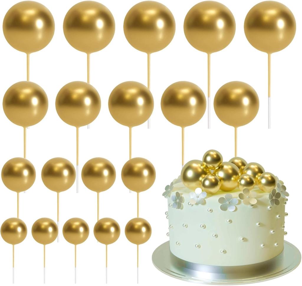 20 Pcs Ball Cake Topper Decorations Mini Balloons cake Topper Sticks Decorations for Wedding Birthday Cake Decorations