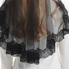 White Simple Veils Laces Traditional Mass Triangles Mantilla Veils for Women for Religious Event