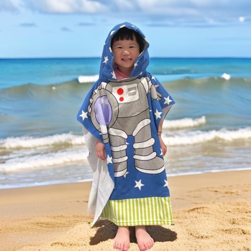 Children's Microfiber Hooded Bath Towel Cloak - Quick-Dry & Absorbent