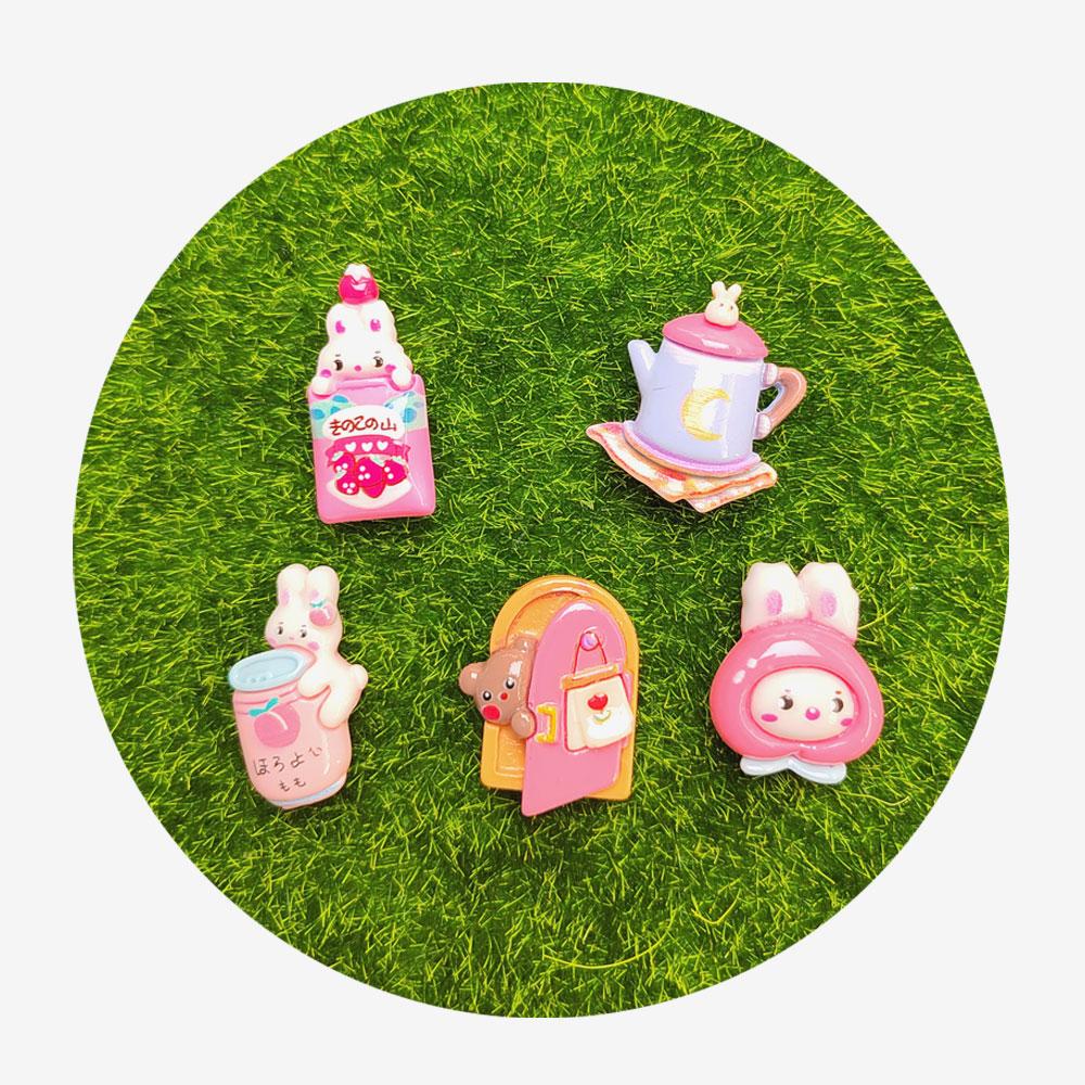 Mini Cartoon Rabbit Flat Back Resin Cabochons Scrapbooking DIY Jewelry Craft Decoration Accessories