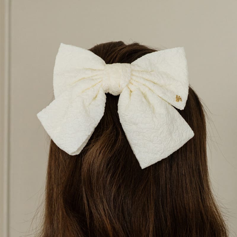 

HAS HFS025 Bow ribbon hair pin Ivory