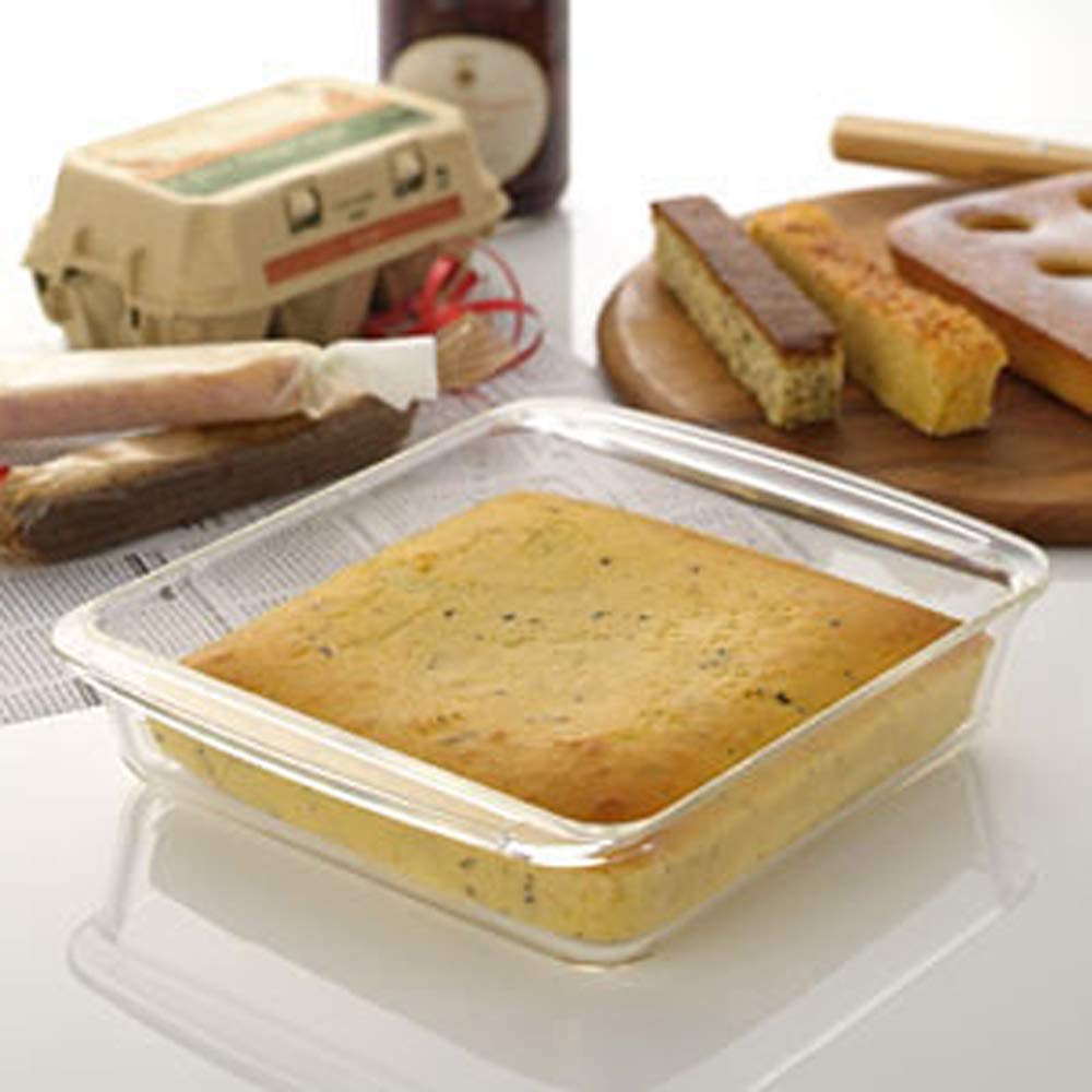 iwaki Heat-Resistant Glass Cake Mold/Gratin Dish, Square, 18x18cm, KBC221
