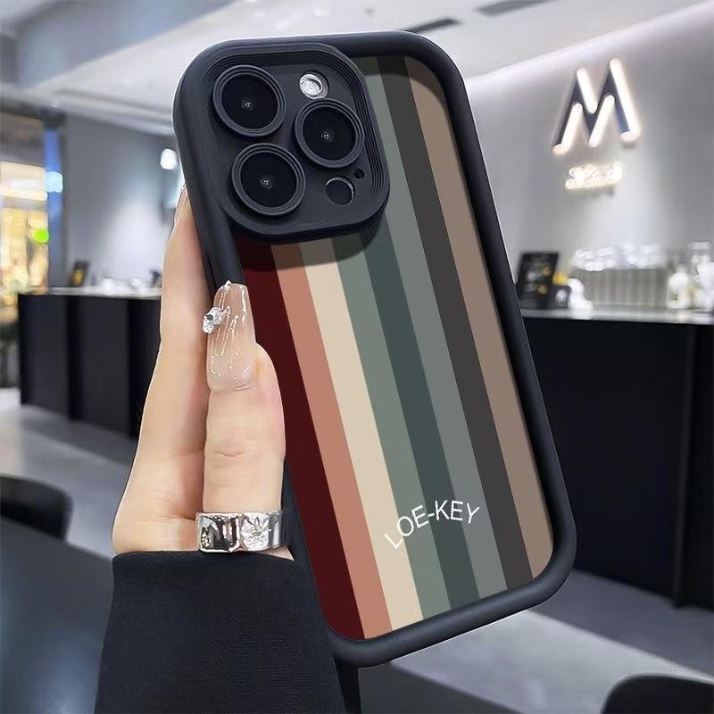 English stripes suitable for Apple 15 Pro Max phone case, iPhone 16, European and American style, 17 Pro, new 14 Pro trendy iPhone 7
