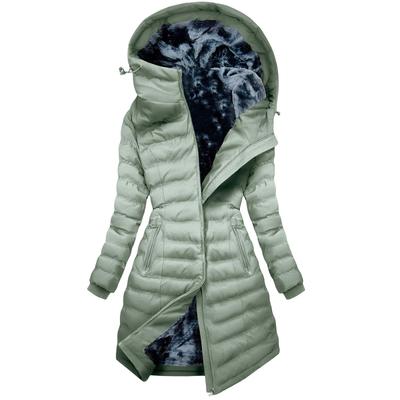 Women's Winter Fashion Coat Solid Color Zipper Thick Coat