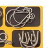 8Pcs Metal Wire Puzzle Set Link Interlock Durable Smooth Tangled Puzzles Style A