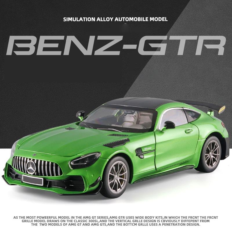 1:18 Mercedes Benz AMG GTR Leichtmetall-Sportwagen Diecast Modell Sound & Licht Simulation Spielzeug Sammlerstücke Ornamente Geschenke Geburtstagsgeschenk