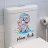 Tuvalet etiketi karikatür fil desen duvar karosu etiket çıkartması kendinden yapışkanlı su geçirmez banyo tuvalet duvar çıkartması ev dekor için