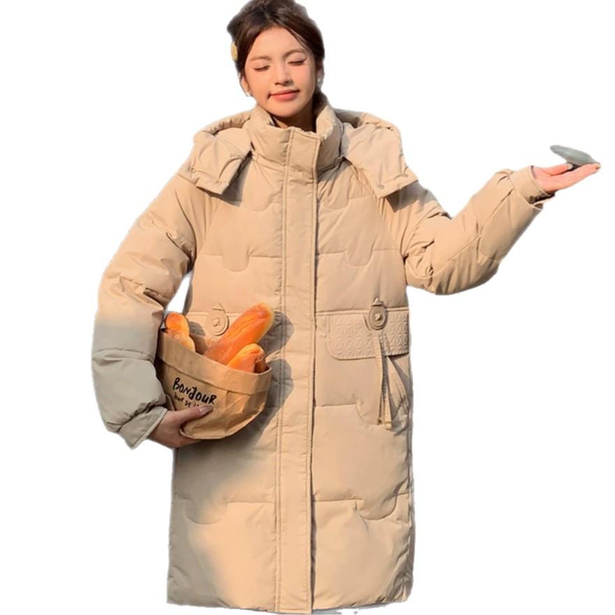 Winter new cotton-padded clothes women's medium and long thickened cotton-padded clothes fashion temperament loose hooded cotton-padded jacket