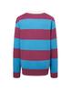 CAMBRIDGE UNIVERSITY [25Ss] Cambridge Stripe Cotton Blend Collared Knit Purple