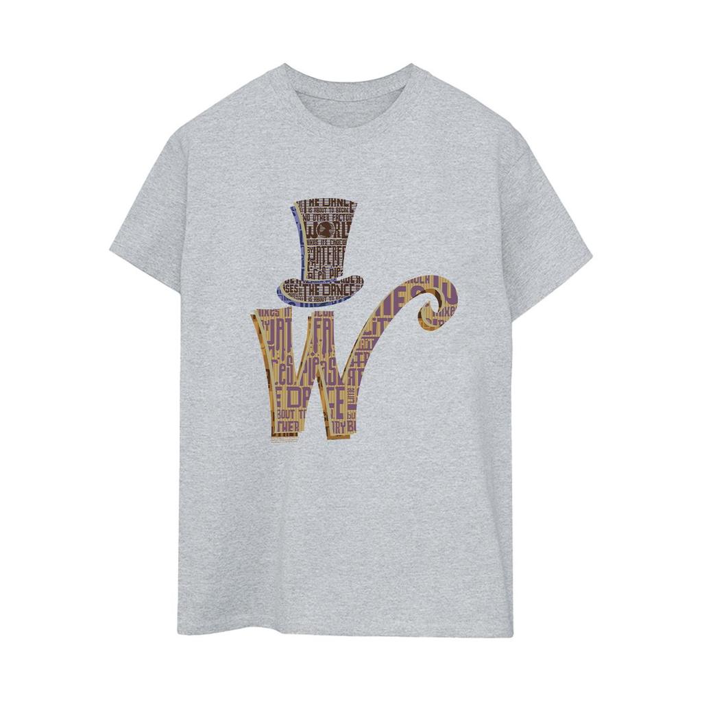 Willy Wonka Womens/Ladies W Logo Hat Cotton Boyfriend T-Shirt