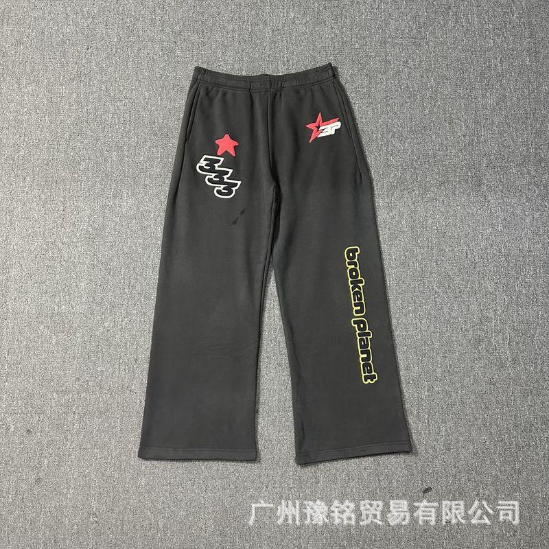Broken Planet Oversized Hoodie Jogger Set Mens Streetwear Cotton Fleece Letter Puff Print Loose Fit Winter