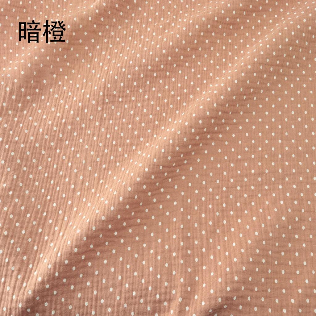 Soft Dot Print Cotton Sewing Fabric Crepe Double Layer Gauze Cloth Cotton Skirt Pajama Cotton Fabric 100*135cm