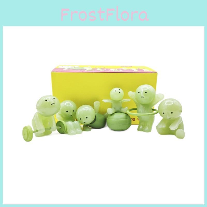 6pcs Luminous Smiski Action Figure Model Cartoon Elf Decorations Kids Gifts