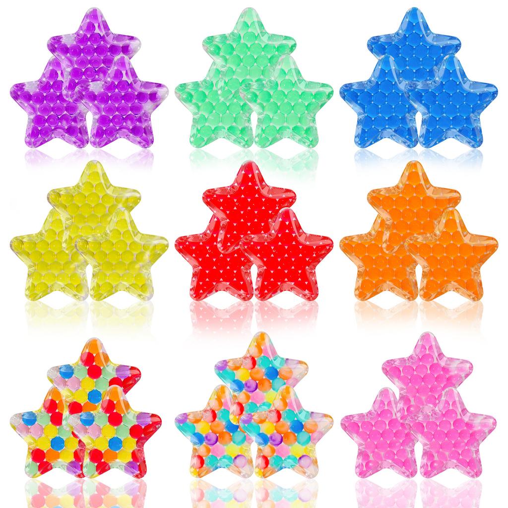 Star Shaped Stress Balls, Face Bead Toys, Colorful Sensory Balls For Kids Adults, Anxiety Balls For Party Favors & Prizes