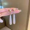 Long Water Droplet Dangle Earrings for Women Wedding Party Elegant Imitation Pearl Drop Earrings Trendy Retro Jewelry Gift