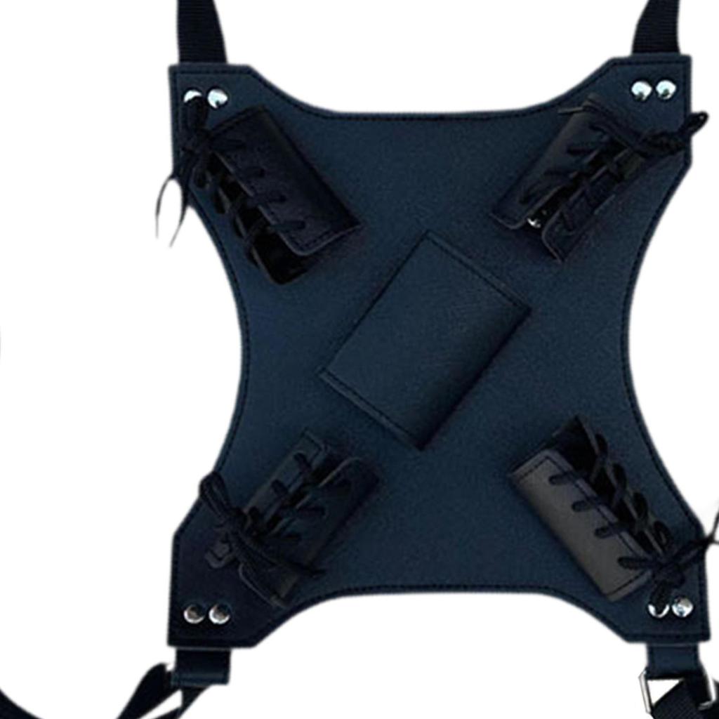 Double Shoulder Strap Knife Back Scabbard Costume PU Leather
