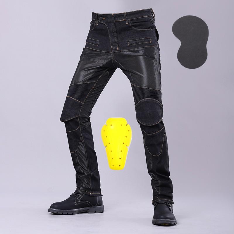 Men Women Motorcycle Riding Pants Breathable Slim Fit Cotton Blend Biker Trousers Street Touring