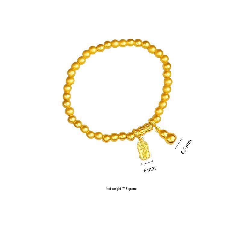 

Позолоченный браслет-тыква для привлечения богатства для женщин - Ручная работа в китайском стиле с долговечным сохранением цвета