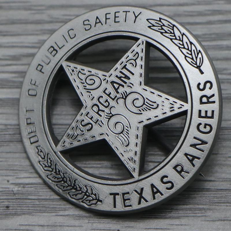 1Pc Copy Texas Rangers Badges Pins Cosplay Prop Film Collectibles Medal Badge