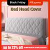 Velvet Quilted Bed Head Cover Thickened Resilient Bed Back Protector Cover Solid Color Soft All-inclusive Headboard Cover