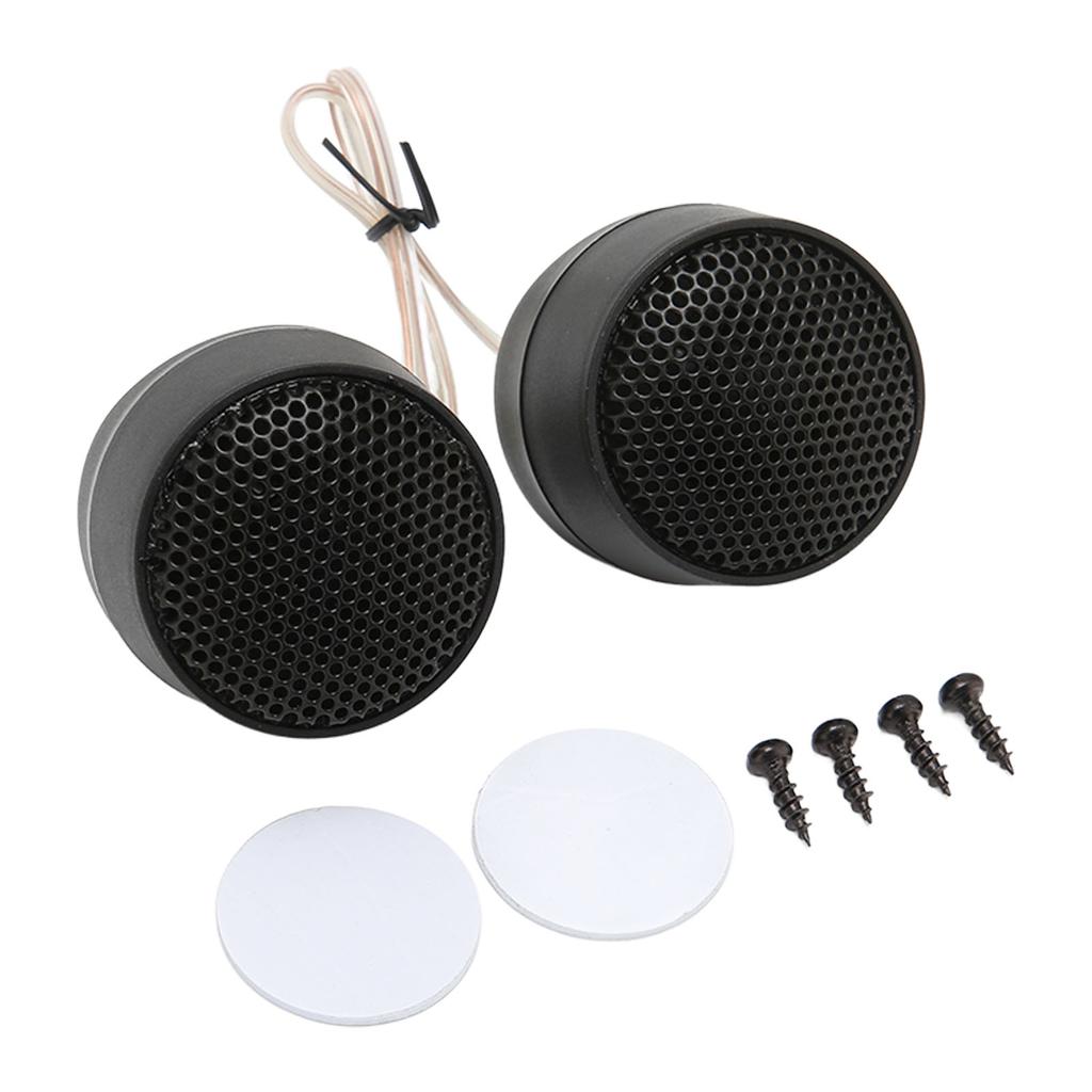Pair Mini Dome Tweeter 10W 4 Ohm  Round Speaker Attachment Black Universal Automobile O System