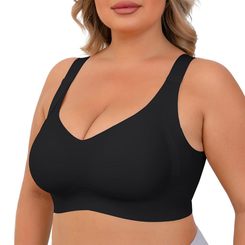 Women's Adjustable Breast Reduction Red Bra Large Size Top-Up Anti-Sagging Big Breast Revealing Small Bra