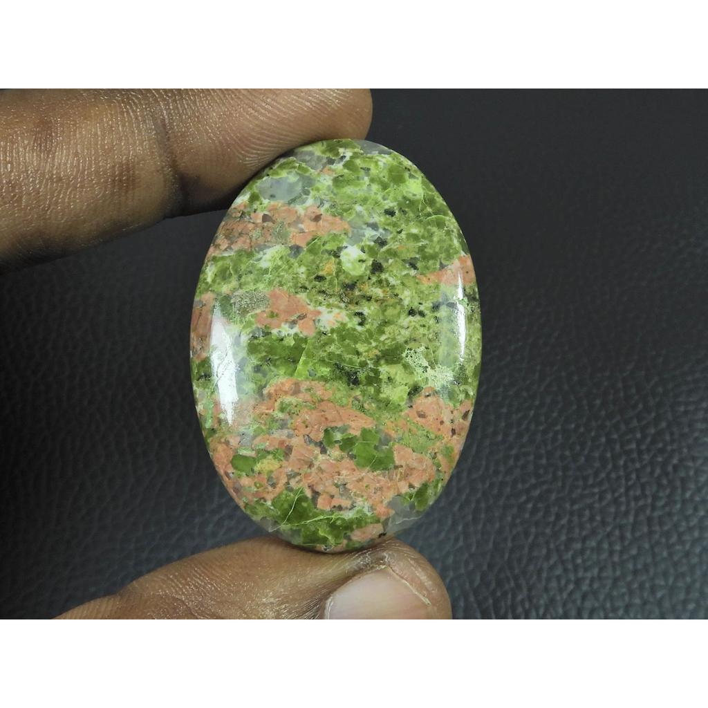 29X43X06MM Natural Unakite Jasper Oval Shape Cabochon Loose Gemstone 78Cts. G-429