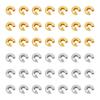 160Pcs 2 Style 304 Stainless Steel Crimp Beads Cover, Platinum & Golden, 3~4x2~3x1.5~3mm, 80pcs/style