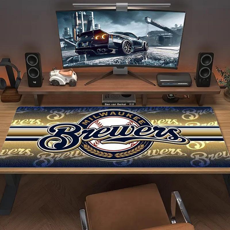 Milwaukee Brewers Color Mouse Pad Large Gaming Table Cushion Non-slip Laptop Tablet Big Mousepad XXL Mat Mini PC Playmat With Lock Edge
