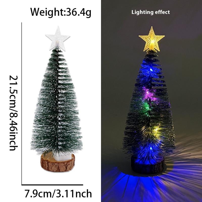 Mini Künstlicher Weihnachtsbaum Grün Zeder LED-Lichter Kiefernnadelbaum Weihnachtsdekorationen Tischschmuck Geschenke Weihnachtsbaum