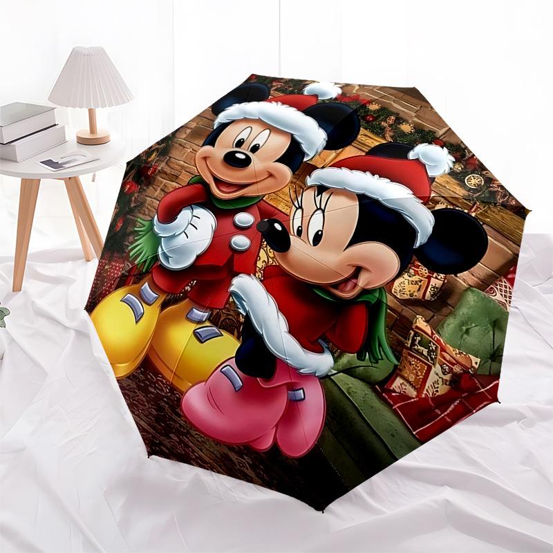 Mickey Mouse Themed Automatic Opening and Closing Umbrella, Brightly Colored 8-rib Portable Umbrella, Suitable for Men and Women, A Perfect Gift for C
