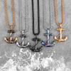 Stainless Steel Sea Anchor Sailor Man Men Necklaces Chain Pendants Punk Rock Hip Hop Unique for Male Boy  Jewelry Gift