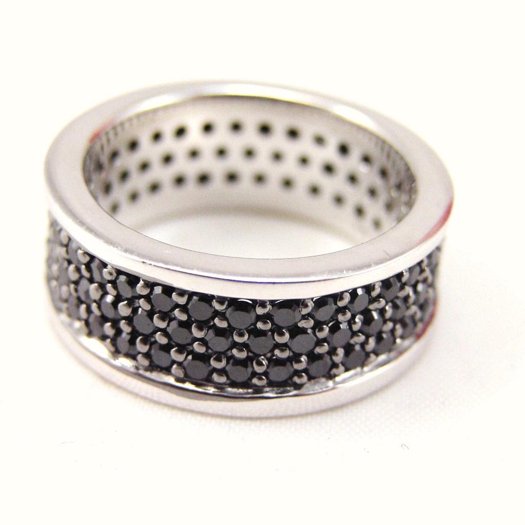 Stříbrný snubní prsten "Romy" černý