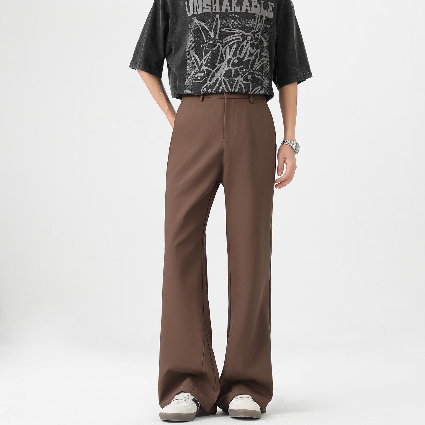 

Fengshe Men s Spring/Summer Casual Micro-Flare Suit Trousers: Trendy, Versatile & Floor-Length 3XL