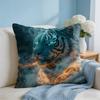 Tiger Animal Print Pattern Cushion Cover Square Pillow Bedroom Sofa Leisure Comfort Living Room Home Decoration X