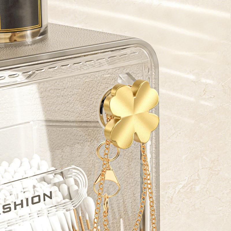 Bathroom Mirror Cabinet Storage Box Cosmetic Cotton Wall-Mounted Transparent Cotton Swab Box Lipstick Rack