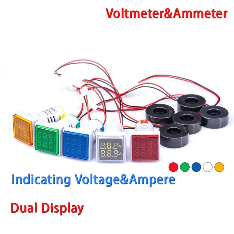 AD16-22FVA Square Signal Indicator Type Mini Digital Display AC Voltage And Current Meter