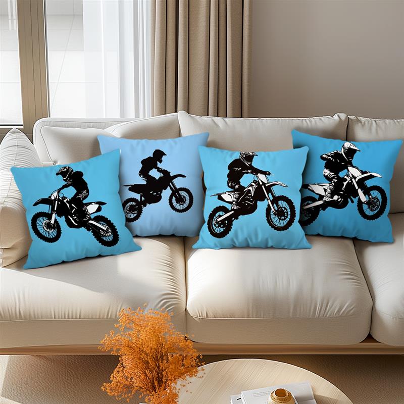 1 Pc Motorcycle Rider Pillow Cover For Home Living Room Bedroom Sofa Office Decorative Pillowcase Soft Throw Pillows 45*45 Cm